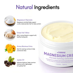 CADDISE open lid revealing cream that melts into skin for long-lasting moisturization