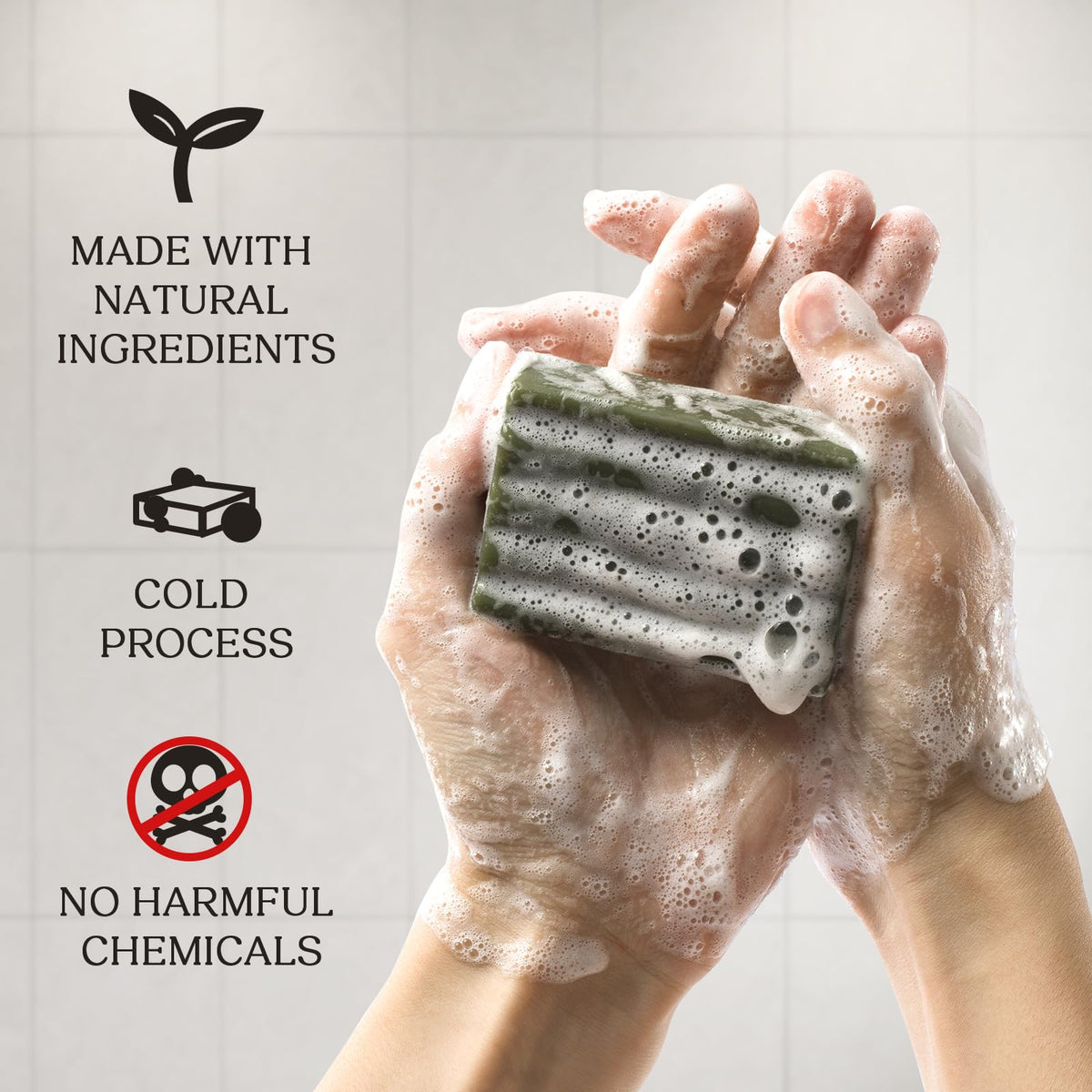 CADDISE soap bar close-up texture revealing natural oat granules