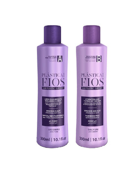 CADIVEU Plastica Dos Fios front packaging showing bottles and kit benefits