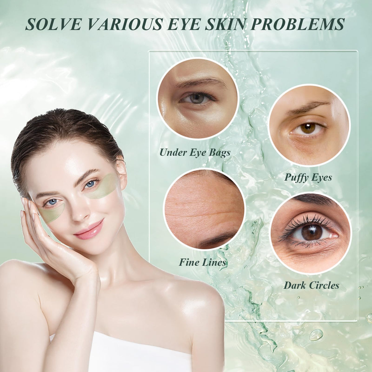 Caewous close-up texture of hydrogel patch highlighting soothing aloe