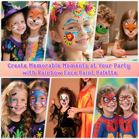 Caffox kit in use at a party enabling fast, colorful face designs on children