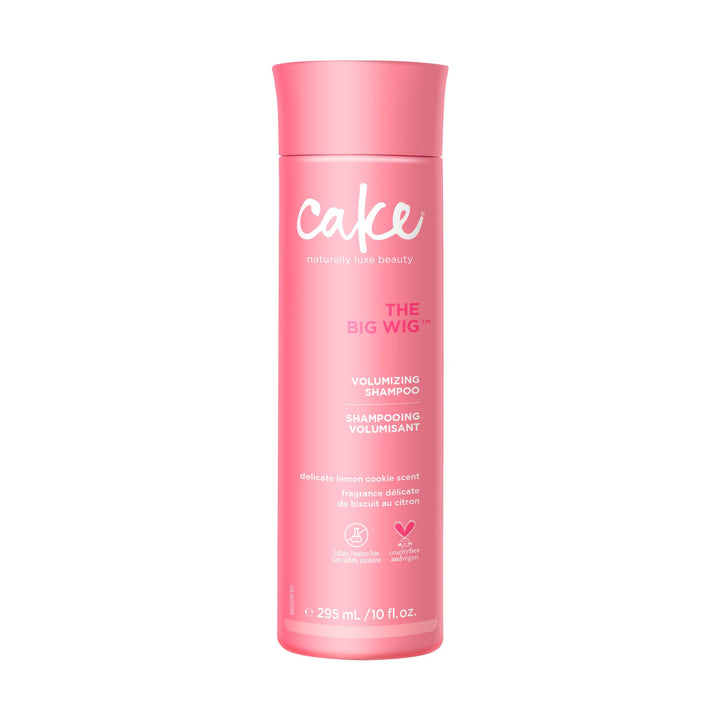 Cake Beauty Big Wig front bottle view showing size and label, promotes lightweight volume