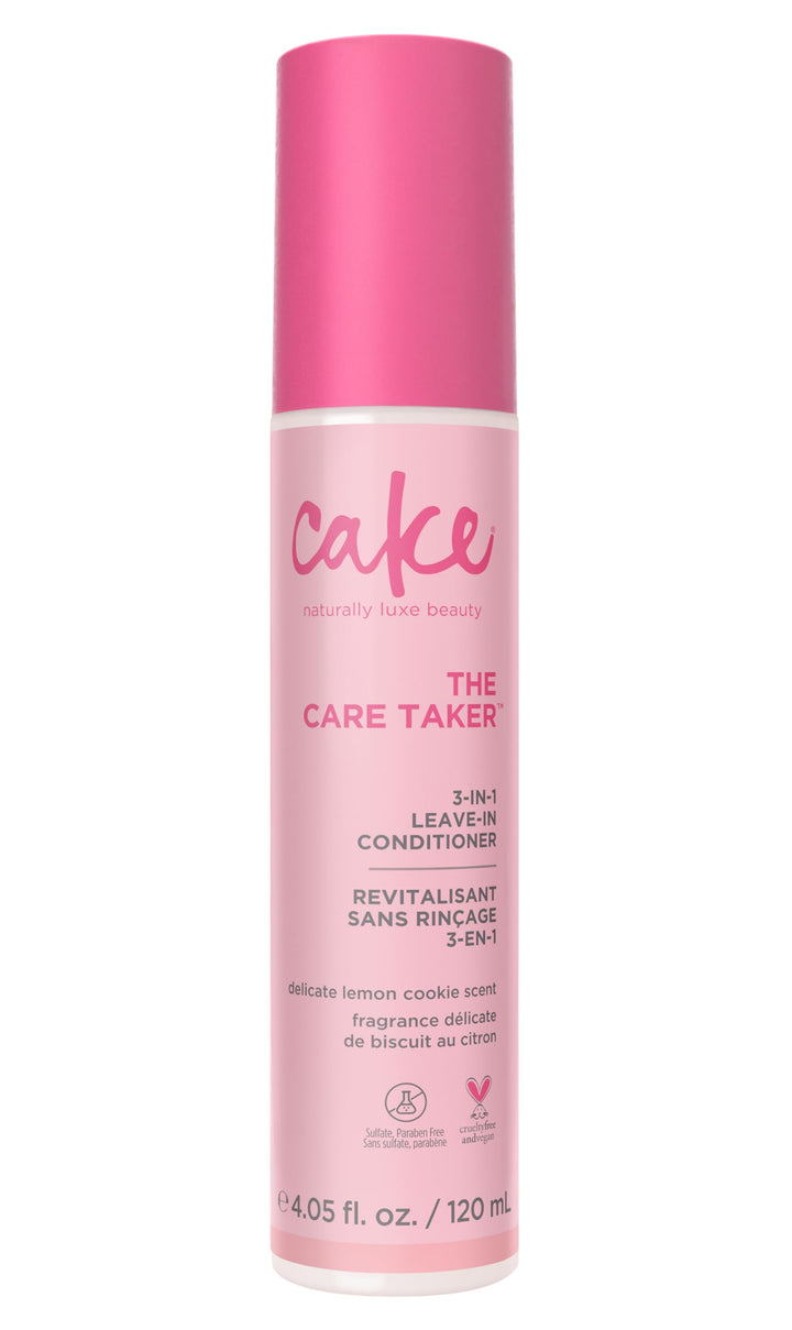 Cake Beauty The Care Taker front bottle view showing product branding and size, promotes easy styling
