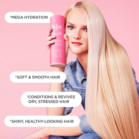 Cake Beauty creamy conditioner texture close-up demonstrating smooth slip for easier detangling