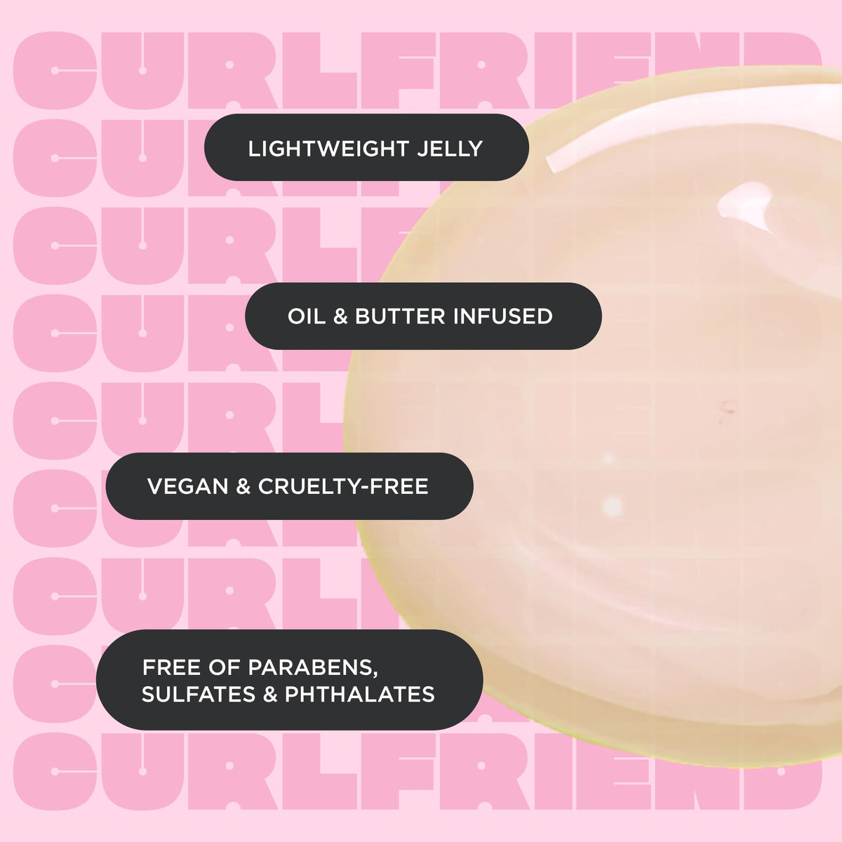 Cake Beauty Curl Crush being scrunched into damp curls, reduces frizz and defines