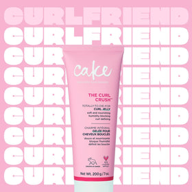 Cake Beauty Curl Crush close texture shot of gel-oil, highlights moisturizing slip