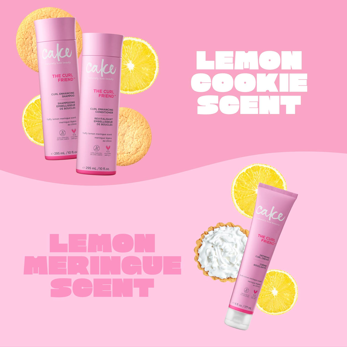 Cake Beauty conditioner being poured to show moisturizing formula that improves detangling