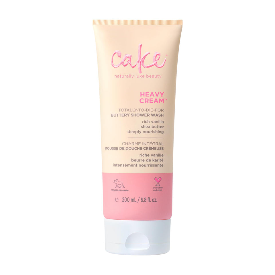 Cake Beauty front packaging showing 7 oz bottle and product name, attractive shelf appeal