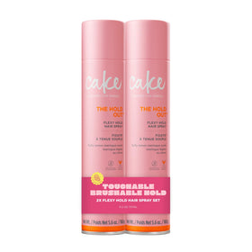 Cake Beauty front packaging showing spray cans and benefits
