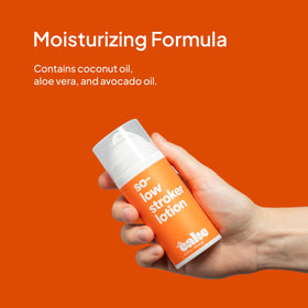 cake lotion pouring from bottle into hand showing controlled dispense and moisturizing feel