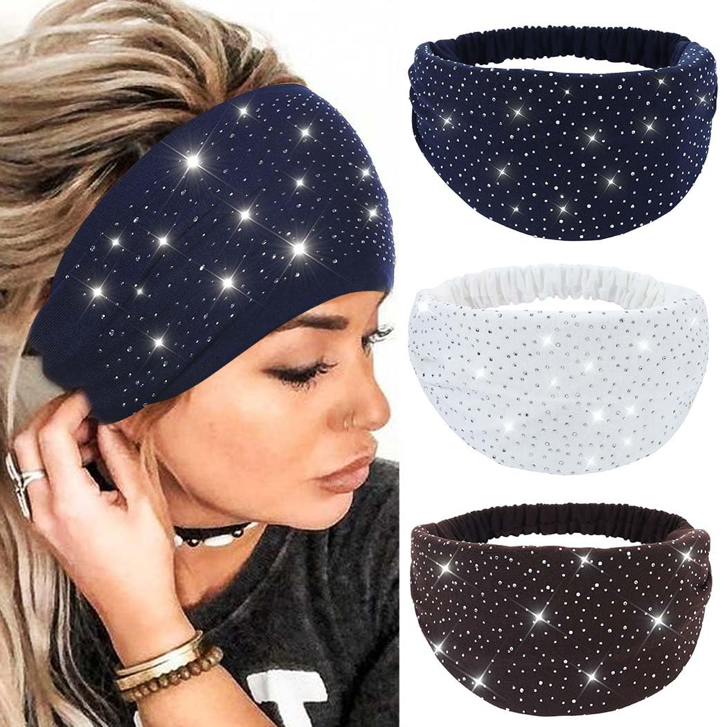 CAKURE front view of three-pack headbands showing colors and packaging, adds style