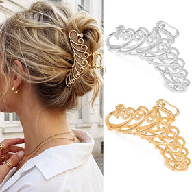CAKURE gold claw clips front view showing elegant finish and secure hold