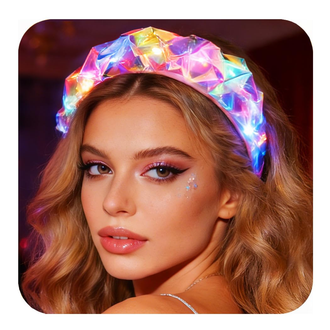 CAKURE front view LED headband glowing for visibility and style