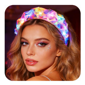 CAKURE front view LED headband glowing for visibility and style