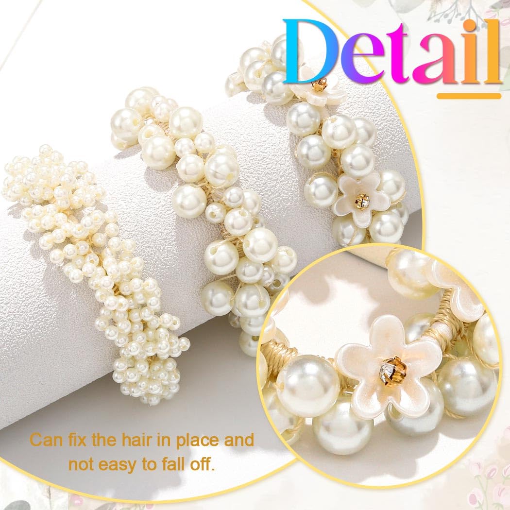 CAKURE pearl hair tie worn in ponytail, polished everyday look