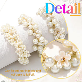 CAKURE pearl hair tie worn in ponytail, polished everyday look