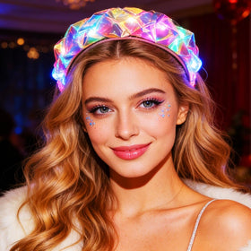 CAKURE headband worn at a festival adding colorful attention