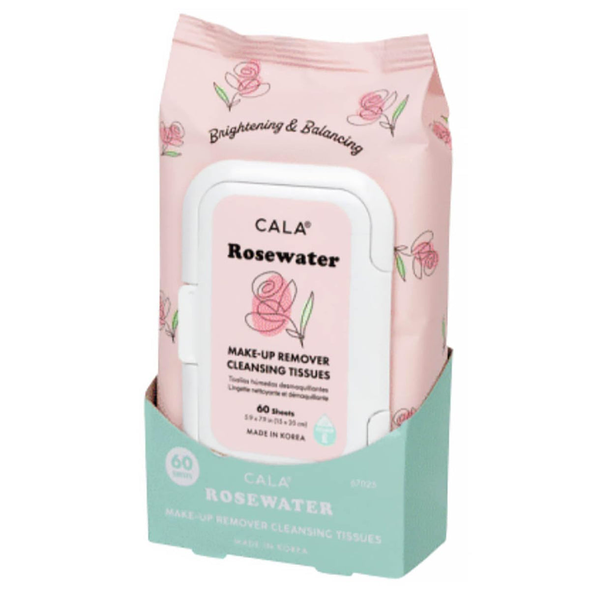 CALA front pack showing wipes and resealable lid for hydrating makeup removal