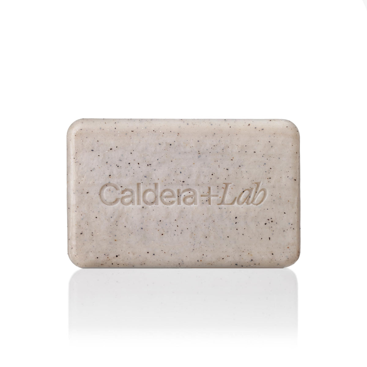 Caldera + Lab front packaging showing organic soap benefits and certification