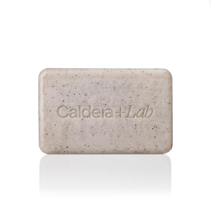 Caldera + Lab front packaging showing organic soap benefits and certification