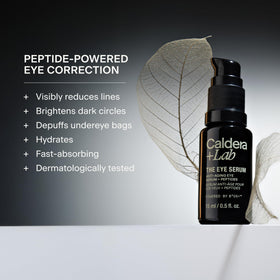 Caldera + Lab eye serum pipette dispensing targeted peptide treatment for dark circles