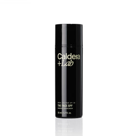 Caldera + Lab bottle front label showing SPF 30 protection and benefits