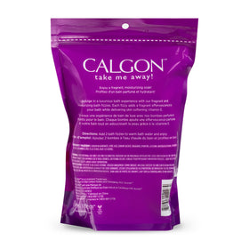 Calgon product label highlighting Vitamin E and moisturizing ingredients