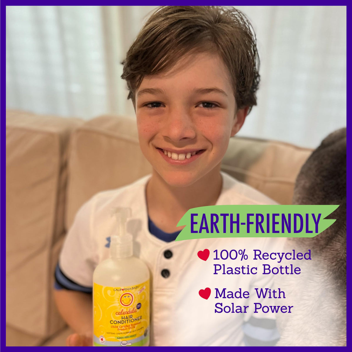 California Baby bottle on bathroom shelf at bedtime showing calming lavender routine benefit