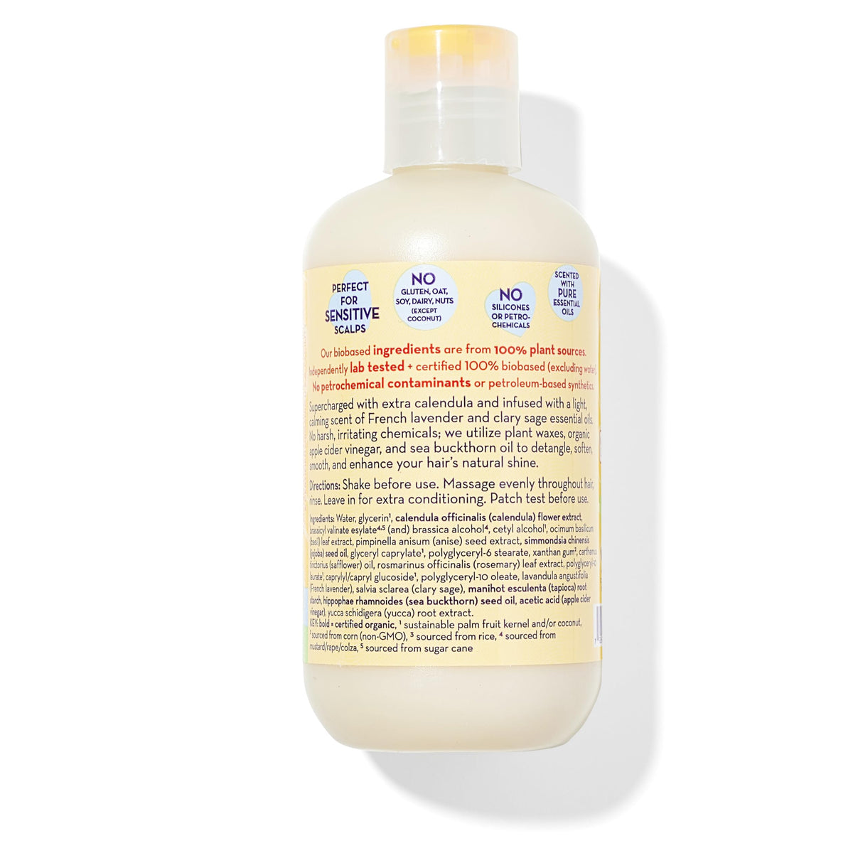 California Baby back label highlighting ingredients and allergy-tested benefits