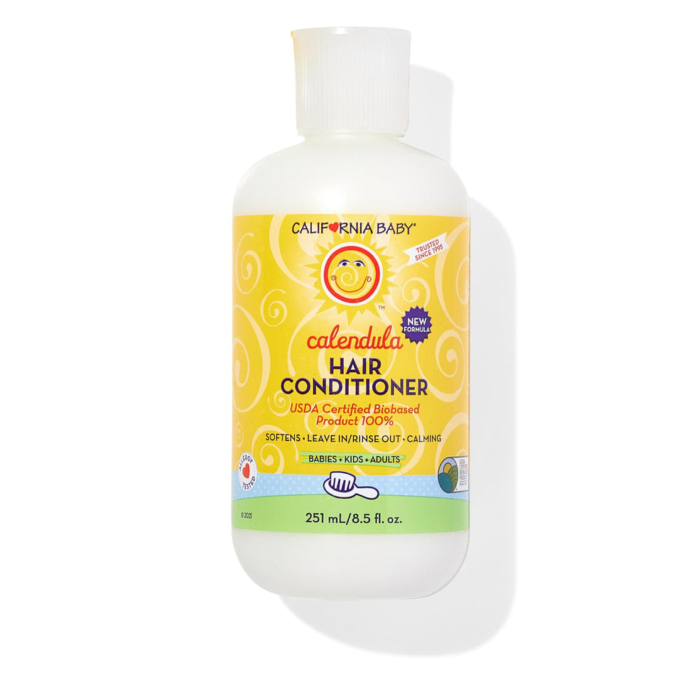 California Baby front bottle showing lavender scent and plant-based claim benefits