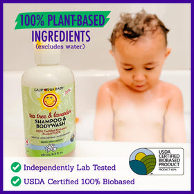 California Baby essential oil bottles with tea tree and lavender, pure scent