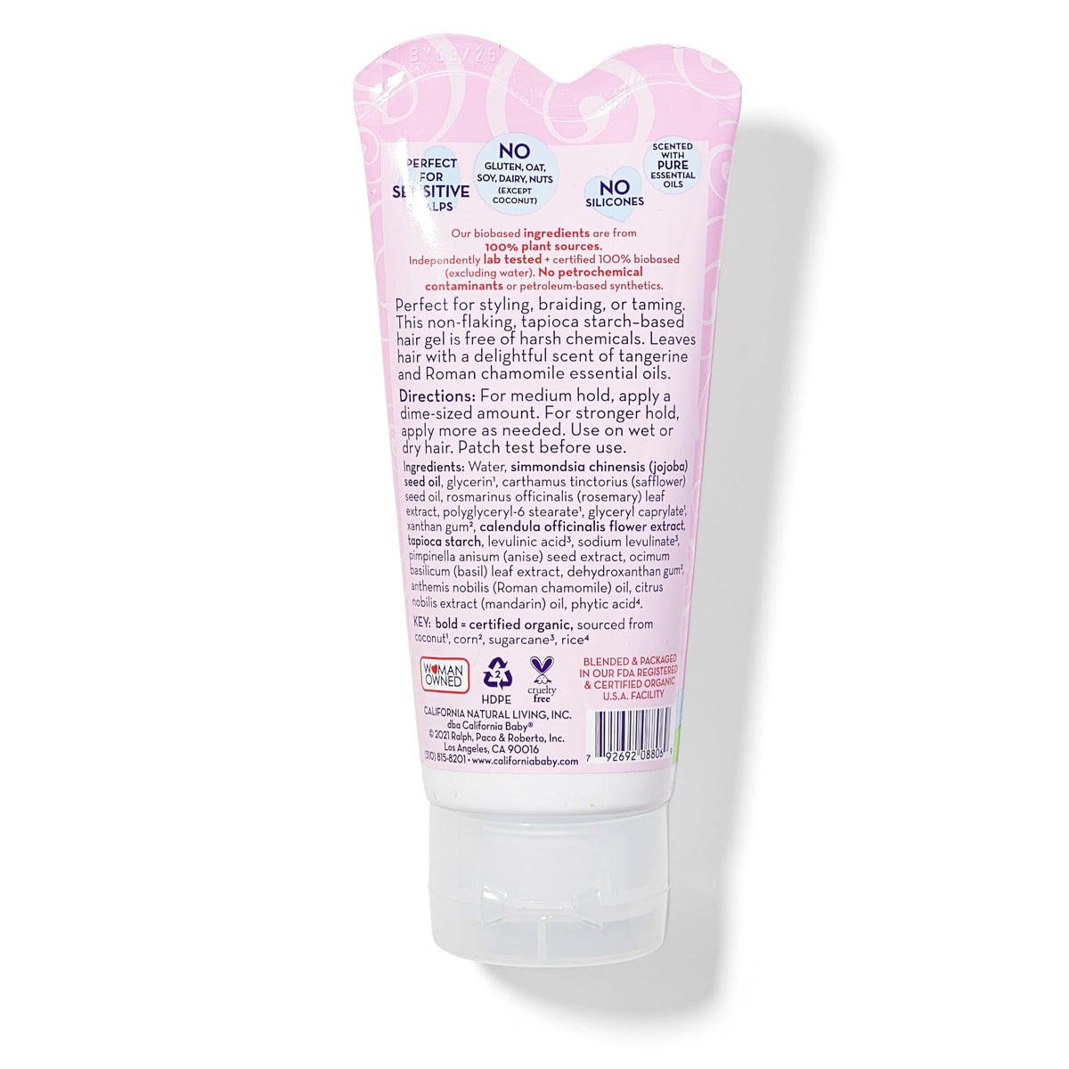 California Baby open tube showing plant-based gel texture