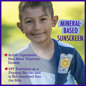 California Baby sunscreen being squeezed onto hand for quick application
