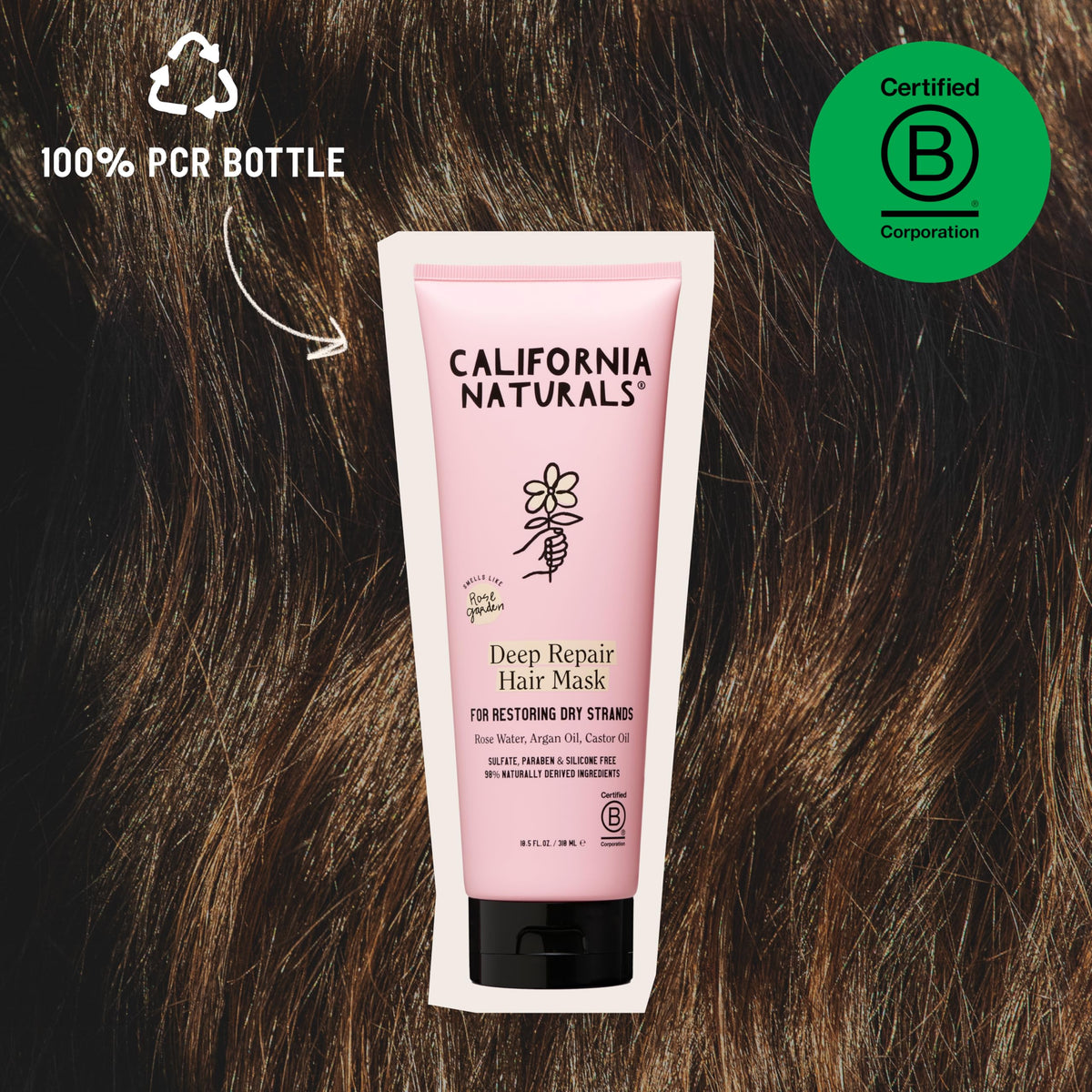 California Naturals mask applied in hand to show rich easy spread