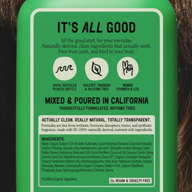 California Naturals back label showing ingredients and clean formulation benefit