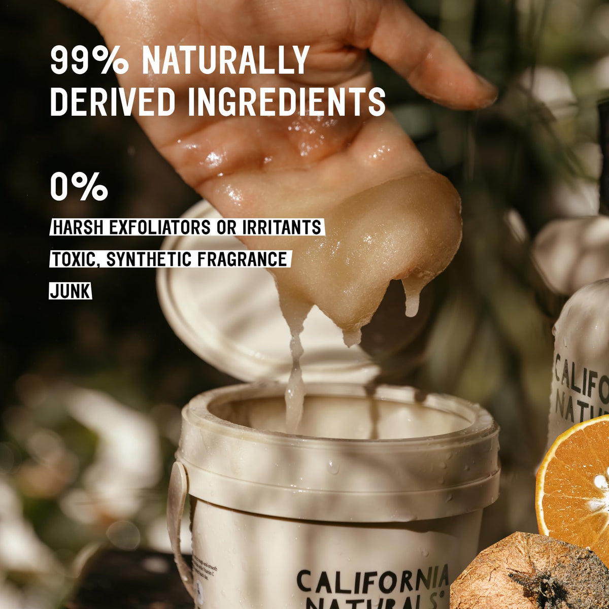 California Naturals close-up of coconut oil swirl illustrating deep hydration benefit