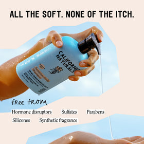 California Naturals conditioner texture on hand showing lightweight, hydrating finish