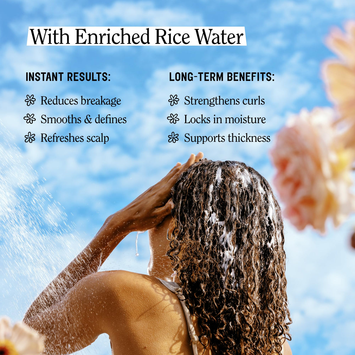 California Naturals product being applied to damp hair for defined, frizz-controlled curls