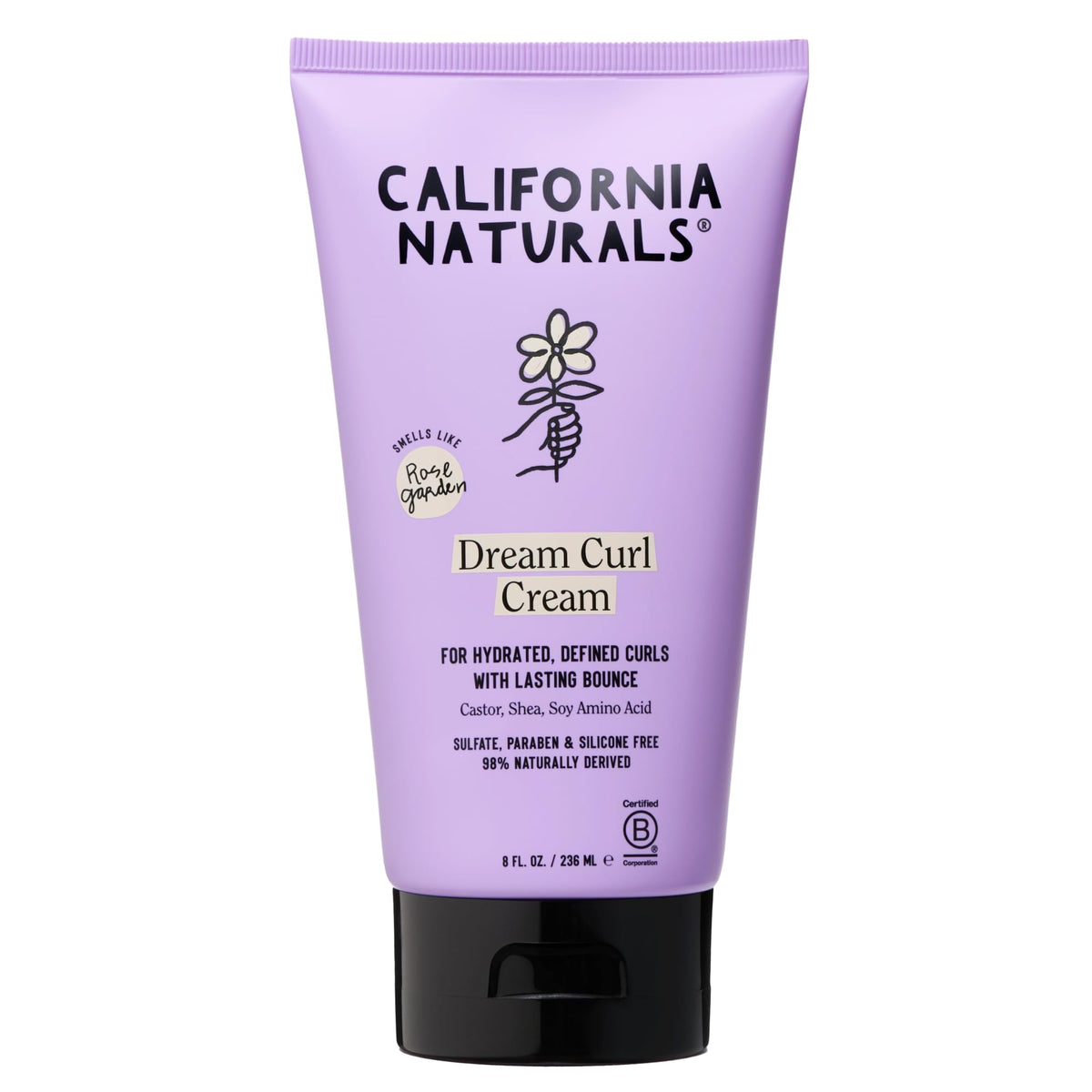 California Naturals front packaging showing 8 oz jar and Rose Garden scent benefits