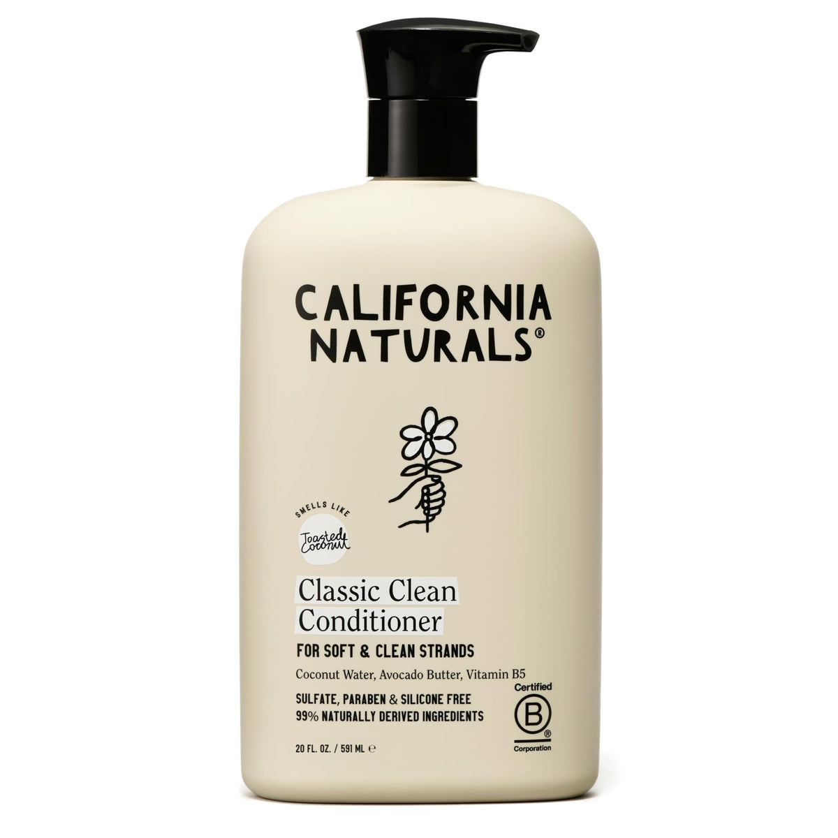California Naturals front bottle showing toasted coconut scent and natural formula