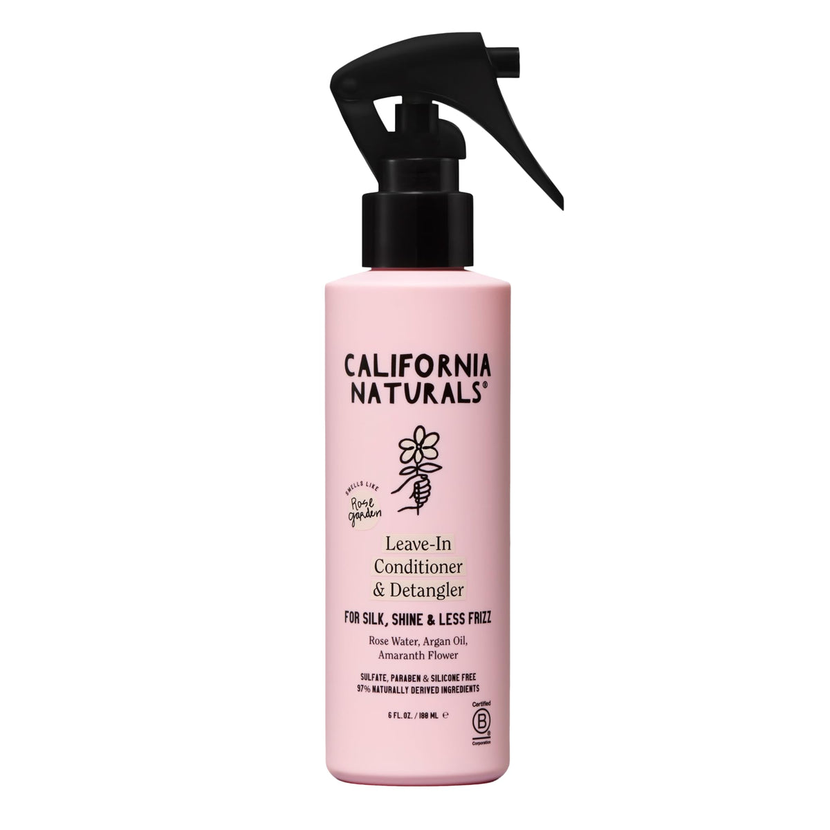 California Naturals front packaging showing leave-in conditioner bottle and benefits