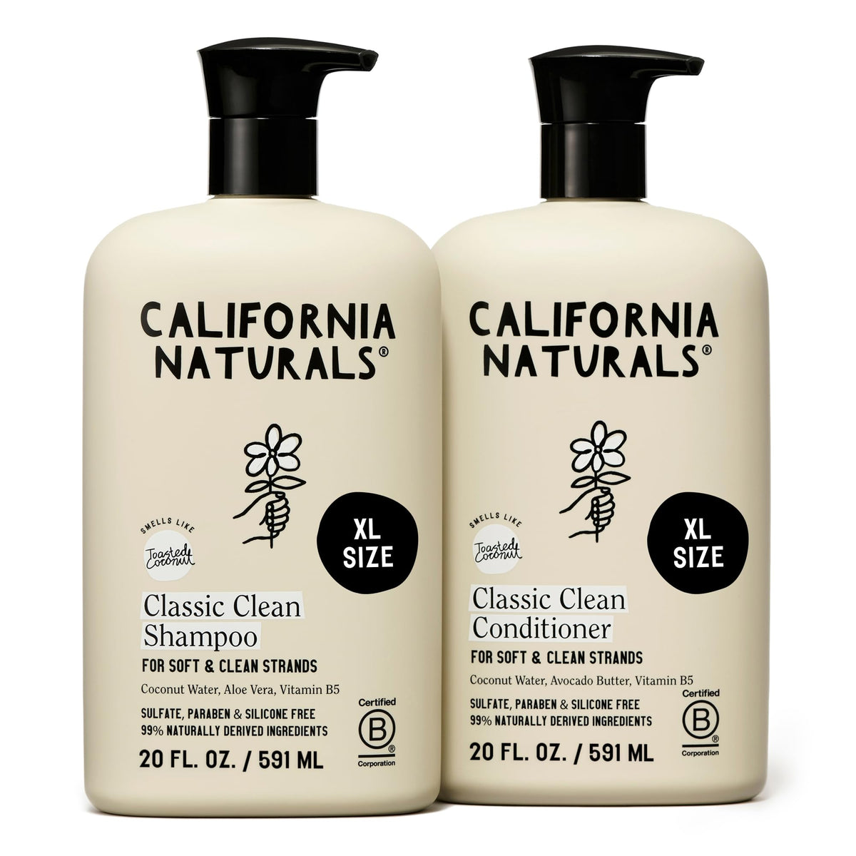 California Naturals front packaging showing toasted coconut scent and clean ingredients