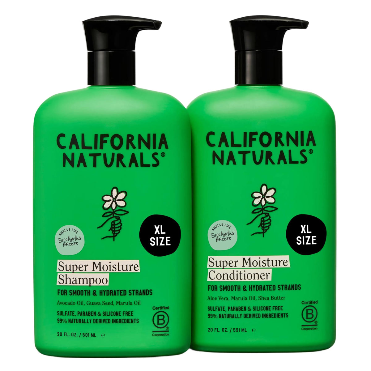 California Naturals front packaging showing both bottles and eucalyptus scent benefit