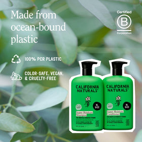 California Naturals in-use on wet hair demonstrating detangling and smoothness benefit