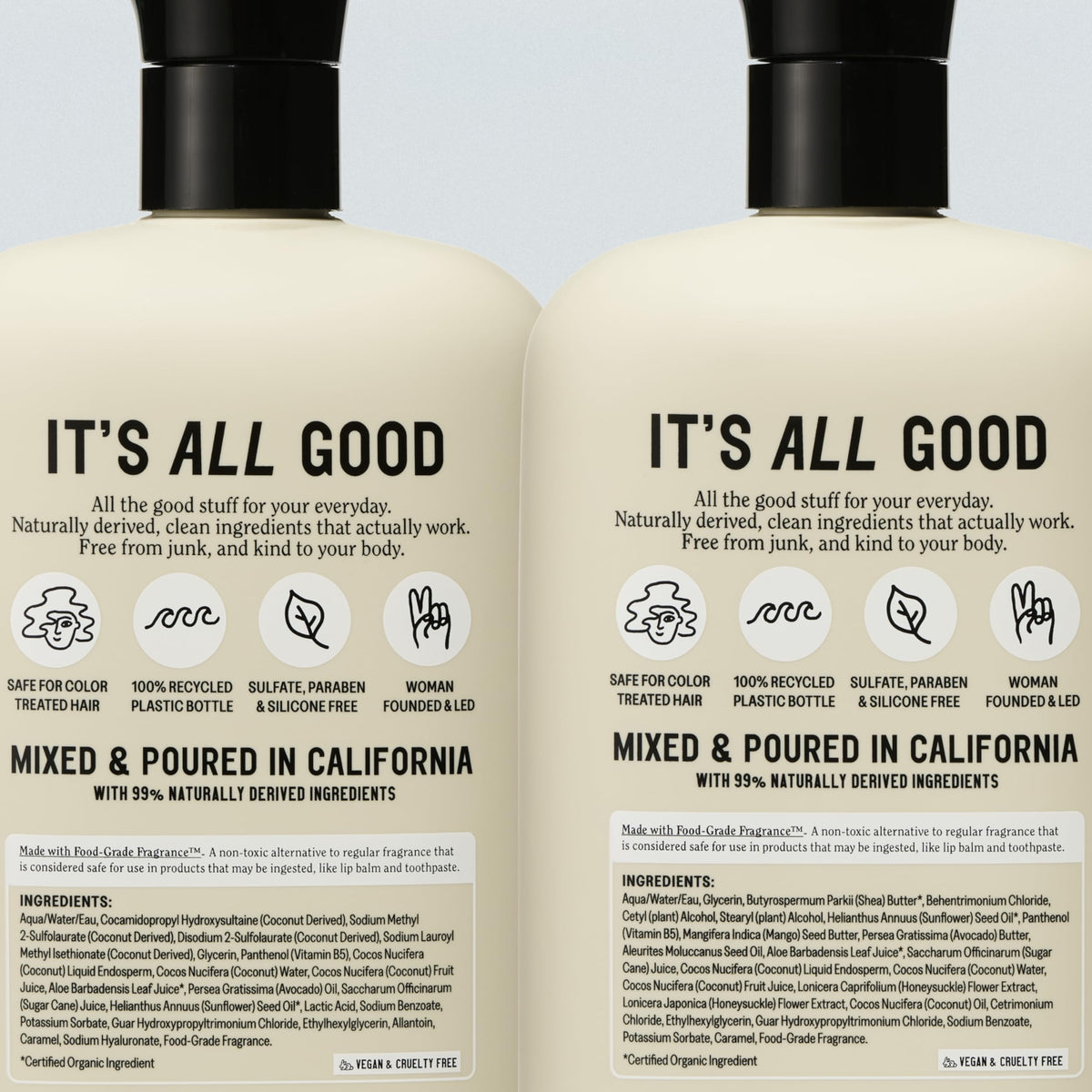 California Naturals ingredient label with natural components and benefits listed