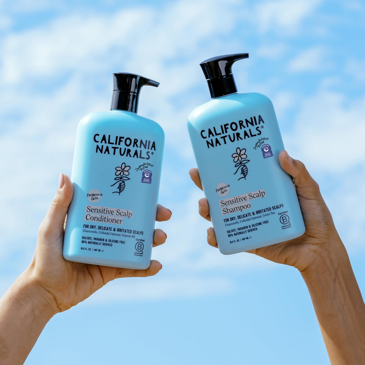 California Naturals on bathroom shelf in lifestyle scene suggesting calm routine
