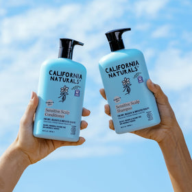 California Naturals on bathroom shelf in lifestyle scene suggesting calm routine