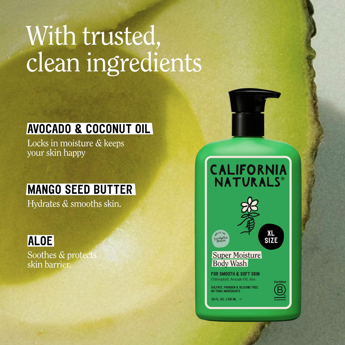 California Naturals pump dispensing gel into hand for easy daily use benefit