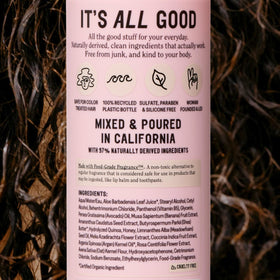 California Naturals pump and label detail highlighting clean formula benefits