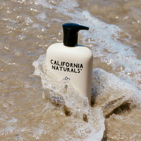 California Naturals recycled packaging with B Corp and cruelty-free badges